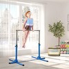 NAYSAYE Exercise Trainer Folding Gymnastics Bar with Shock Absorption Adjustable Height for Kids Home Training, Blue, 76.40"*47.60"*59.10" - 2 of 4