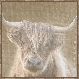 Amanti Art 30"x30" Soulful Bull by Patricia Pinto Framed Canvas Wall Art Print Bronze: Stretched Canvas, Earth Tones Decor - 1 of 4
