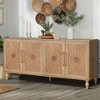 Dexmalle Solid Wood Sideboard Kitchen Storage Cabinet Cupboard with Shelves & 4 Doors - 2 of 4