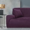 PiccoCasa Velvet Plush Stretch Sofa Slipcovers with Cushion Cover 2 Pcs - 3 of 4