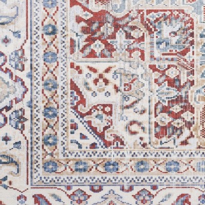 Ivory Red Persian Style Flatweave 5' x 7' Area Rug