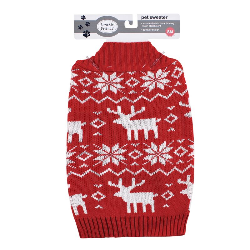 Luvable Friends Dogs and Cats Knit Pet Sweater, Fair Isle, 3 of 8