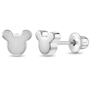 Girls' Teenie Mouse Screw Back Sterling Silver Earrings - In Season Jewelry - 1 of 4