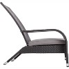 Balkene Home 62430 Coconino Wicker Chair All Weather Lightweight Durable Adirondack Style Chair Grey Outdoor Cushion Included - Black - 3 of 4
