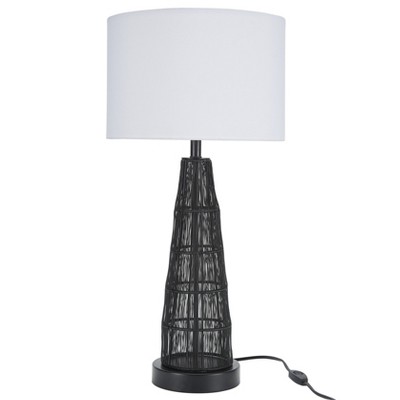 25" Metal Wired Globe Black Table Lamp - Nourison