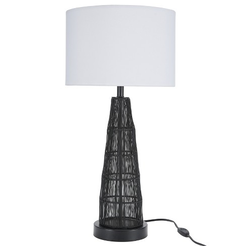 25 Metal Wired Globe Black Table Lamp, Black Metal Globe Table Lamp