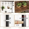 71" Tall 5-Tier Plant Stand with Hanging Hooks, Large Metal & Wood Indoor Plant Shelf for Living Room, Balcony, Garden - 3 of 4