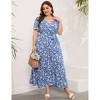 Floral Dresses for Women Elegant Loose Slit Dress Summer Beach Holiday Leisure Long Dresses High Waist Print - 2 of 4