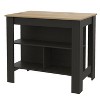Grungis Kitchen Island Cart with Three Concealed Shelves,Kitchen Island with Large Top Surface,Island Table for Kitchen - 3 of 4