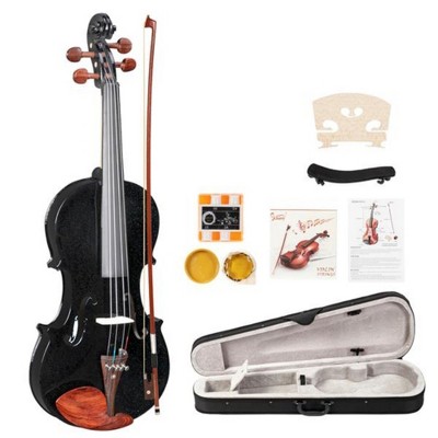 AZL1 Life Concept Orchestral String Instruments 4/4 Professional Violin Outfit with Complete Accessories, Black, 31.5"*9.84"*4.92"