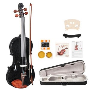 AZL1 Life Concept Orchestral String Instruments 4/4 Professional Violin Outfit with Complete Accessories, Black, 31.5"*9.84"*4.92" - 1 of 4
