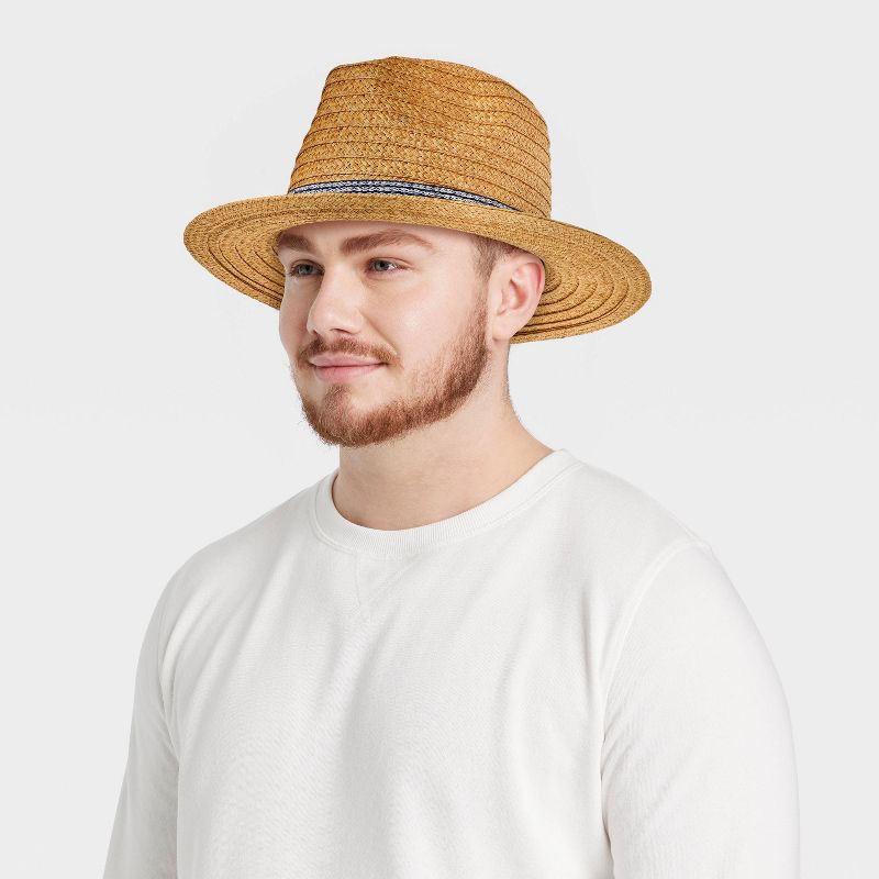 Men&#39;s Paper Flat Brim Fedora with Band - Goodfellow &#38; Co&#8482;, 3 of 6