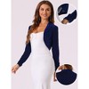 INSPIRE CHIC Women's Glitter Evening Open Front Long Sleeves Elegant Sheer Bolero Shrug - 2 of 4