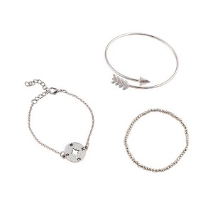 SOHI Women's Metallic Silver The Sailor's Multi-Layer Bracelet - 1 of 4