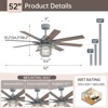 Sofucor Ceiling Fans with Lights and Remote Dimmable Quiet Ceiling Fans with Lights with Adjustable Drop Bar Cement for Bedroom Living Room Apartment - 3 of 4