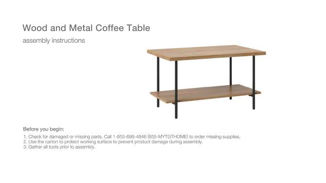 Wood and Metal Coffee Table - Room Essentials™, 2 of 15, play video