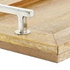 22" Rustic Stainless Steel and Mango Wood Tray Brown - Olivia & May - 3 of 4