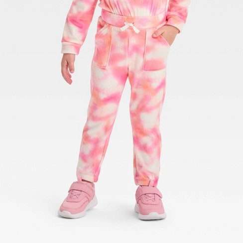 Toddler Girls' Tie-Dye Micro Fleece Pants - Cat & Jack™ Pink 12M