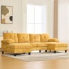 TIRAMISUBEST 103" U-Shaped Sectional Sofa with Double Chaise, Chenille Fabric & Storage Pockets - Large Living Room Couch with Pillows, Yellow - 4 of 4