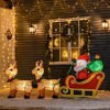 ChicFurnit Inflatable Holiday Decorations 8FT Christmas Santa with Sleigh Reindeer Inflatable Decoration for Holiday Yard, Yellow, 94.5"*22.5"*44" - 2 of 4