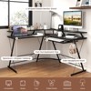 Tangkula L-shaped Computer Corner Desk 51” Reversible Office w/Power Outlet USB Ports Monitor Stand Keyboard Tray Gaming Desk with Hook - 2 of 4