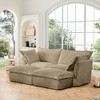 Oversized 83.4" Corduroy Slipcovered 2 Seater Modular Sleeper Sectional Sofa Bed with French Edges and Removable Covers, 4-Piece Free combination - 3 of 4
