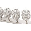 21" x 6" Glam Iron/Crystal Five Light Votive Candle Holder Silver - Olivia & May - 4 of 4