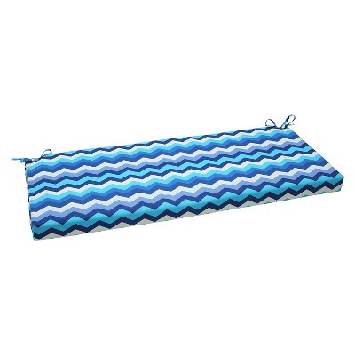 Outdoor Seat Pillow Perfect Bench Cushion - Blue/Off-White