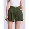 Allegra K Women's Elastic High Waist Casual Summer Denim Shorts with Pockets - 2 of 4