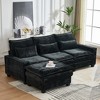 99'' Chenille Deep Seat L-Shaped Sectional Sofa with 4 Seats, Movable Ottoman, Dual-Layer Foam, Ergonomic Back Cushions, Stain-Resistant Covers - 3 of 4