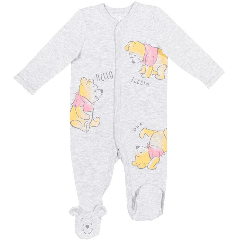 Disney Winnie the Pooh Baby 2 Pack Snap Sleep N' Play Coveralls Newborn to Infant , 3 of 8