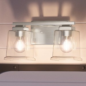 Urban Ambiance Luxury Craftsman Bath Light 7''H x 12.25''W,  Brushed Nickel Finish,  Houston Collection, UHP4291 - 1 of 4