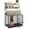 Acekool Multi-Function Dog Crate – 57" Kennel with Adjustable Bowls & Storage - 2 of 4
