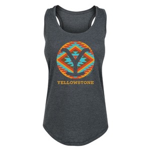 Women's - Yellowstone - Y Logo Saddle Blanket Graphic Racerback Tank - 1 of 4