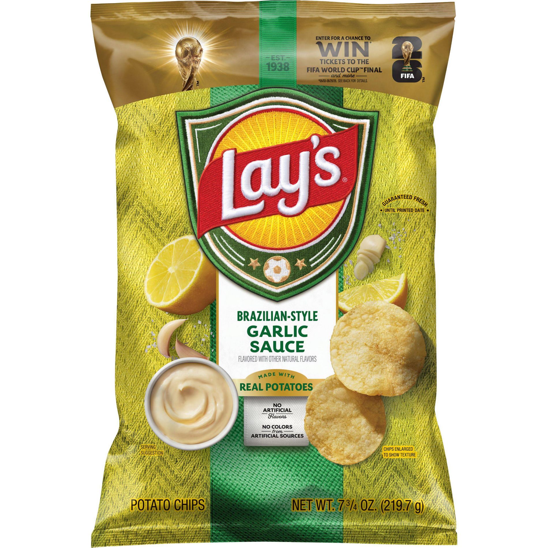 Lay's Brazilian-Style Garlic Sauce Potato Chips - 7.75oz