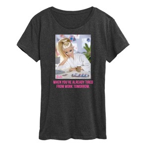Women's - Barbie - Already Tired Barbie Work Short Sleeve Graphic T-Shirt - 1 of 4