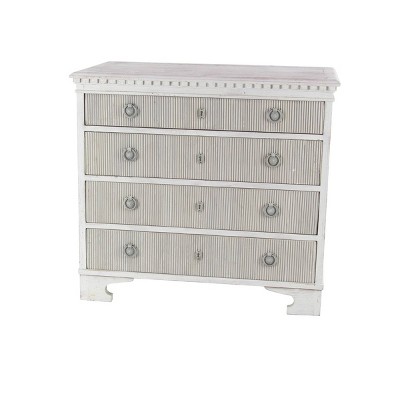 Farmhouse 4 Drawer Pine Dresser White - Olivia & May