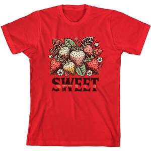 Sweet Strawberries Youth Crew Neck Short Sleeve Tee - 1 of 2