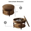 31.5" Round Coffee Table with Flip-Top Hidden Storage,Two-Tier Living Room Center Table with Adjustable Leveling Feet-Baofuwish - 4 of 4