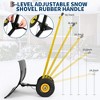 Snow Shovel with Wheels, Steel Blade Snow Pusher, Adjustable Angle/Height Handle - 2 of 4