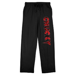 Chucky Scary Font Men's Black Sleep Pajama Pants - 1 of 4