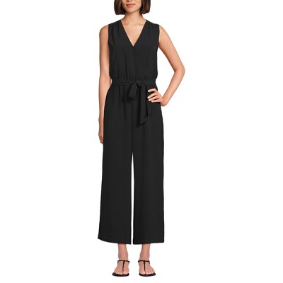 Lands' End Women's Sleeveless Creaseless Wrap Jumpsuit