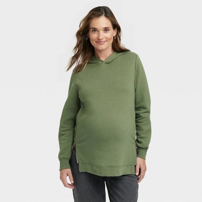 Nursing Pullover Hooded Maternity Sweatshirt - Isabel Maternity by Ingrid & Isabel™ Green M