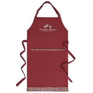 C&F Home "Grandma's Kitchen, Children Spoiled Daily" 100% Cotton Red Kitchen Apron - 1 of 2