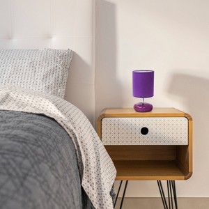 Simple Designs 10.24" Stonies Small Stone Look Table Bedside Lamp (Includes LED Light Bulb) - 1 of 4