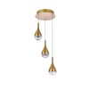 Elegant Lighting Amherst 3 - Light Pendant in  Satin Gold - 2 of 4
