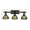 Toltec Lighting Tacoma 3 - Light Vanity in  Black/Painted Wood with 7" Ivory Cypress Art Glass Shade - 2 of 2