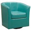 Daymian Faux Leather Swivel Club Chair - Christopher Knight Home - 2 of 4