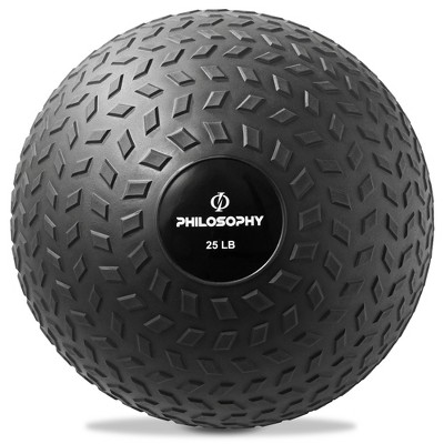 Philosophy Gym Slam Ball, 25 Lb - Weighted Fitness Medicine Ball With ...