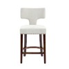 Set of 2 Dining Chair,  Set of 2 Bar Stool Counter Stool, Mid Century Modern Upholstered Accent Chair with Curved Backrest&Copper Nails - Modernluxe - 4 of 4